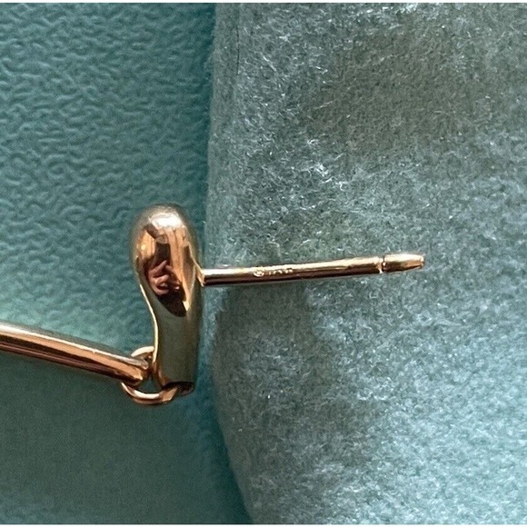 Tiffany & Co. 18k Yellow Gold Elsa Peretti Elongated Teardrop Dangle Earrings - Picture 9 of 12